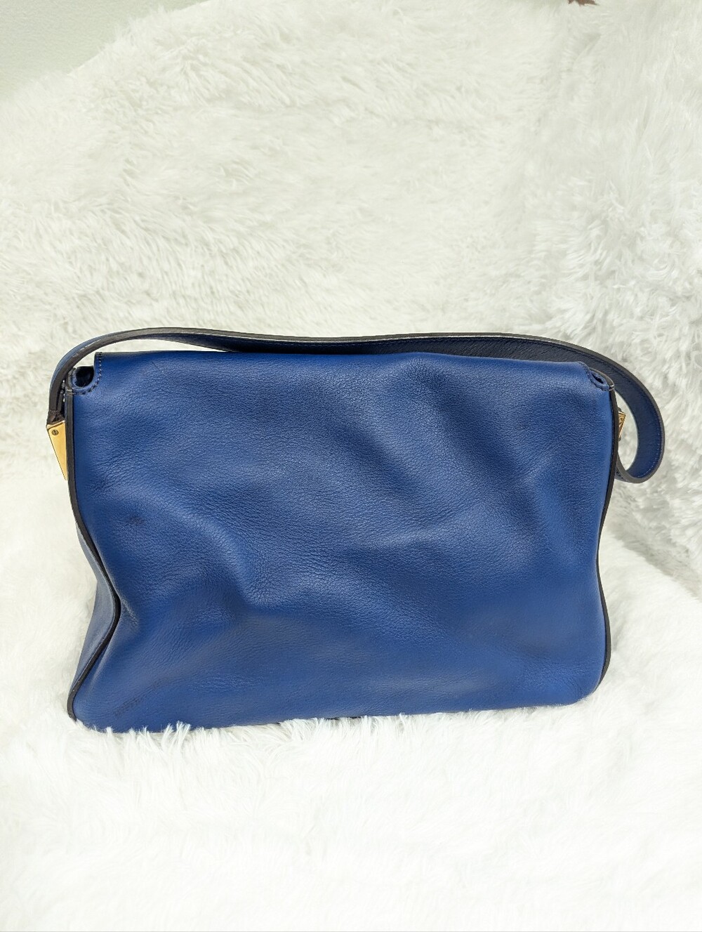 Fendi Cobalt Blue Leather Mama Forever Be Baguette Flap Shoulder Bag - Picture 4 of 16